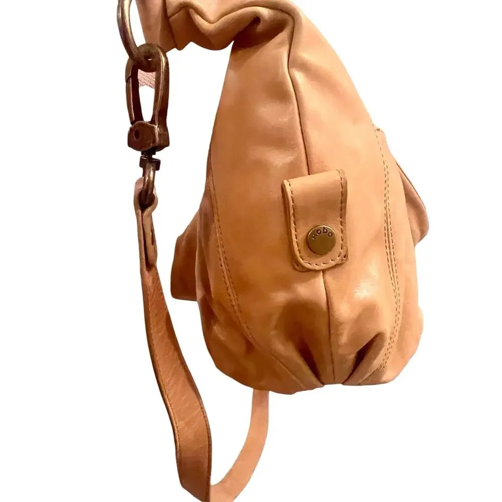 HOBO The Original Derby Slouchy Calfskin Tumbled Leather Classic Satchel Handbag